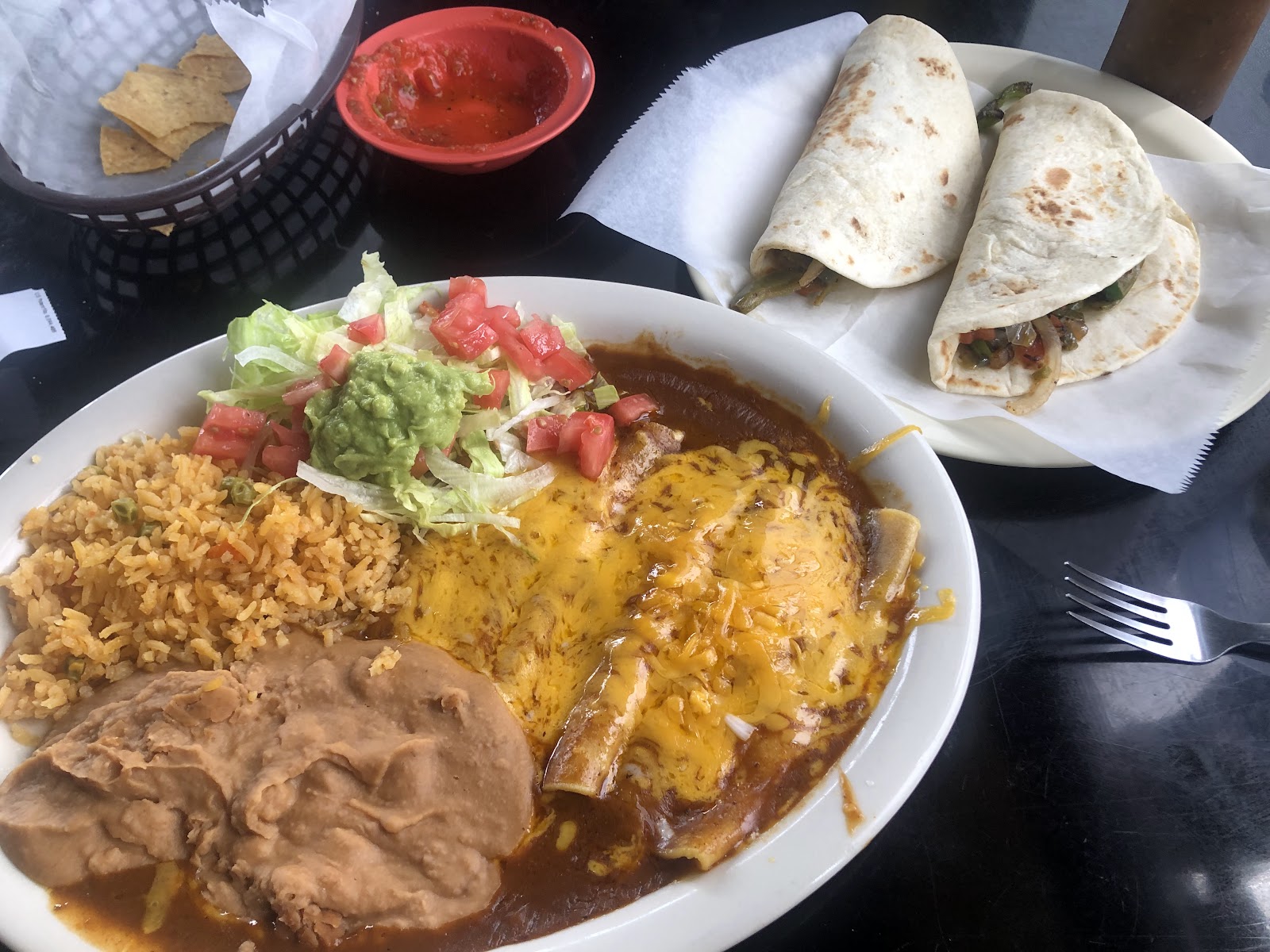 Plated entree at Hacienda El Charro